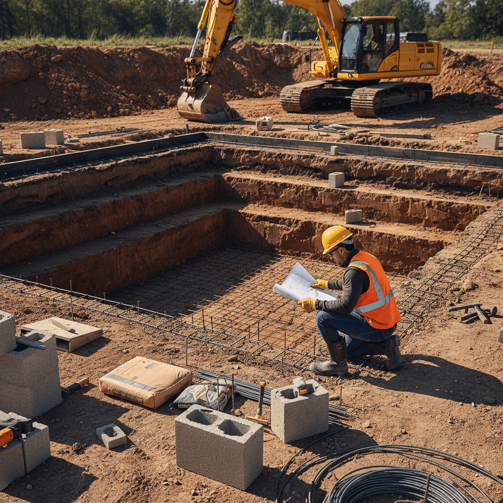 Professional pool excavation and installation work